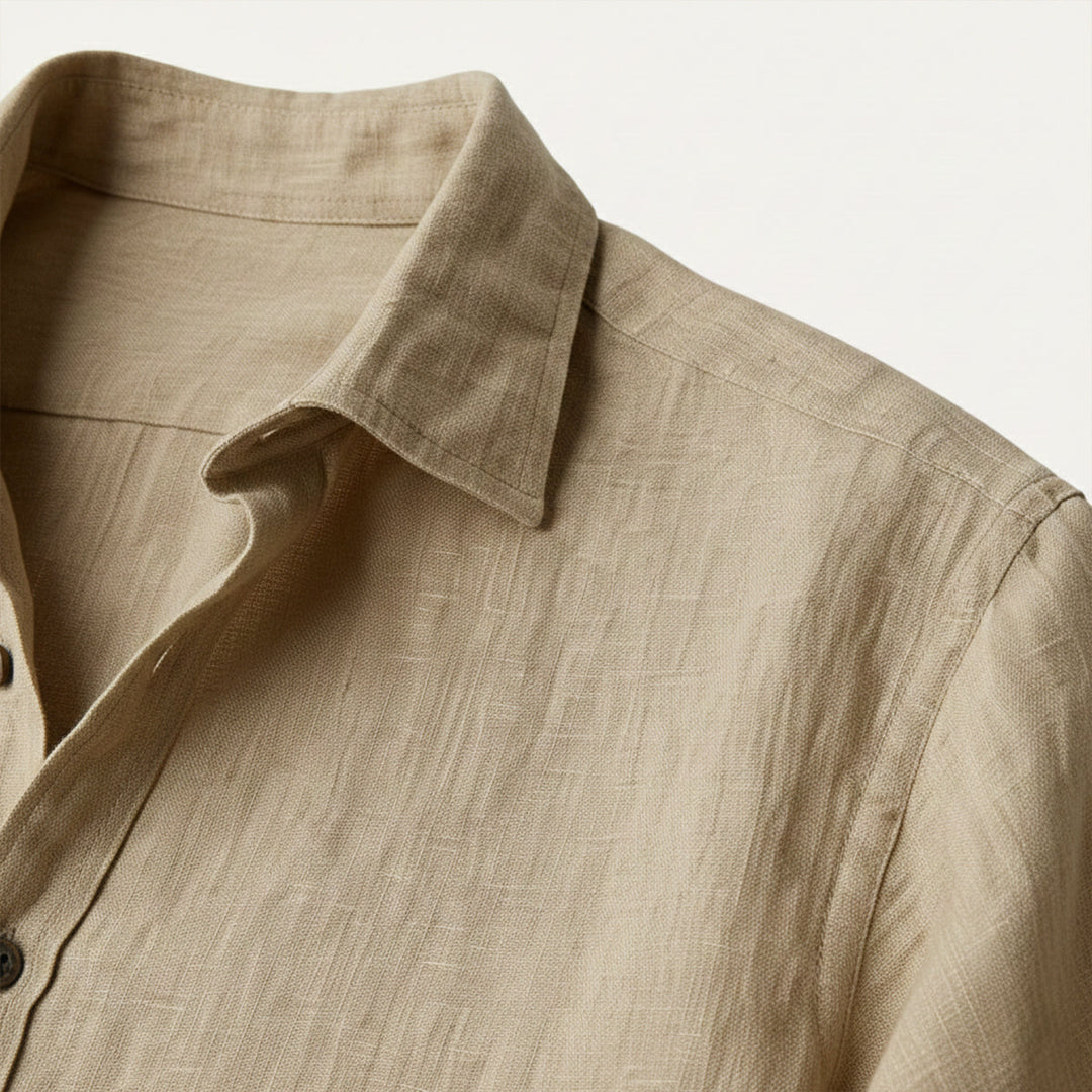 Phoebe | Elegant Long Sleeve Linen Button-Up Shirt For Men