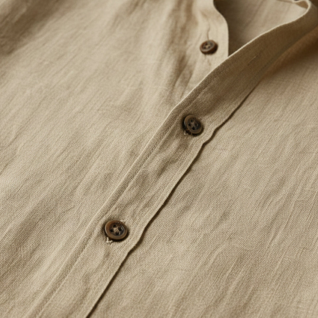 Phoebe | Elegant Long Sleeve Linen Button-Up Shirt For Men