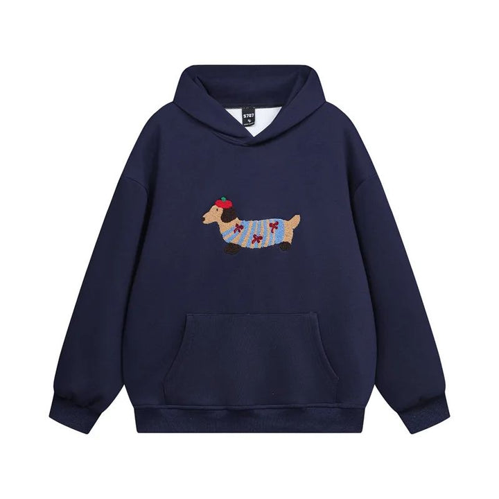 Eliza | Stylish Oversized Dachshund Embroidered Hoodie