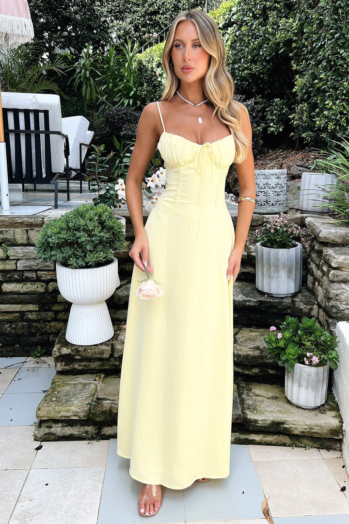 Maisie | Elegant Sleeveless Maxi Dress With Lace-Up Detail