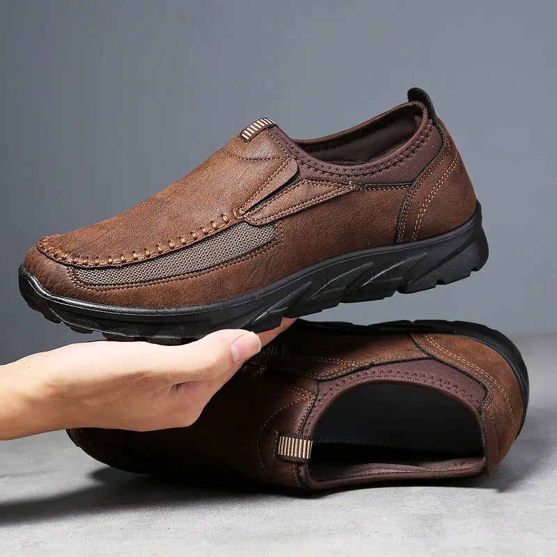 Aspen | Stylish Brown Leather Slip-On Loafers For Men