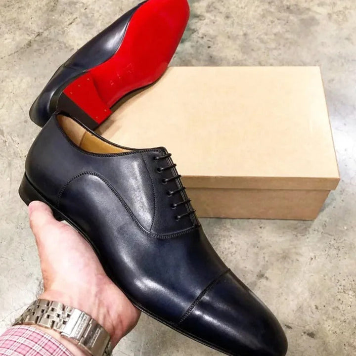 Raphael | Elegant Italian Oxford Dress Shoes With Red Sole