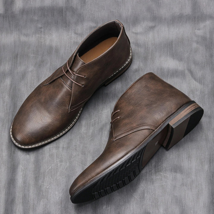 Clayton | Elegant Brown Leather Chukka Desert Boots For Men