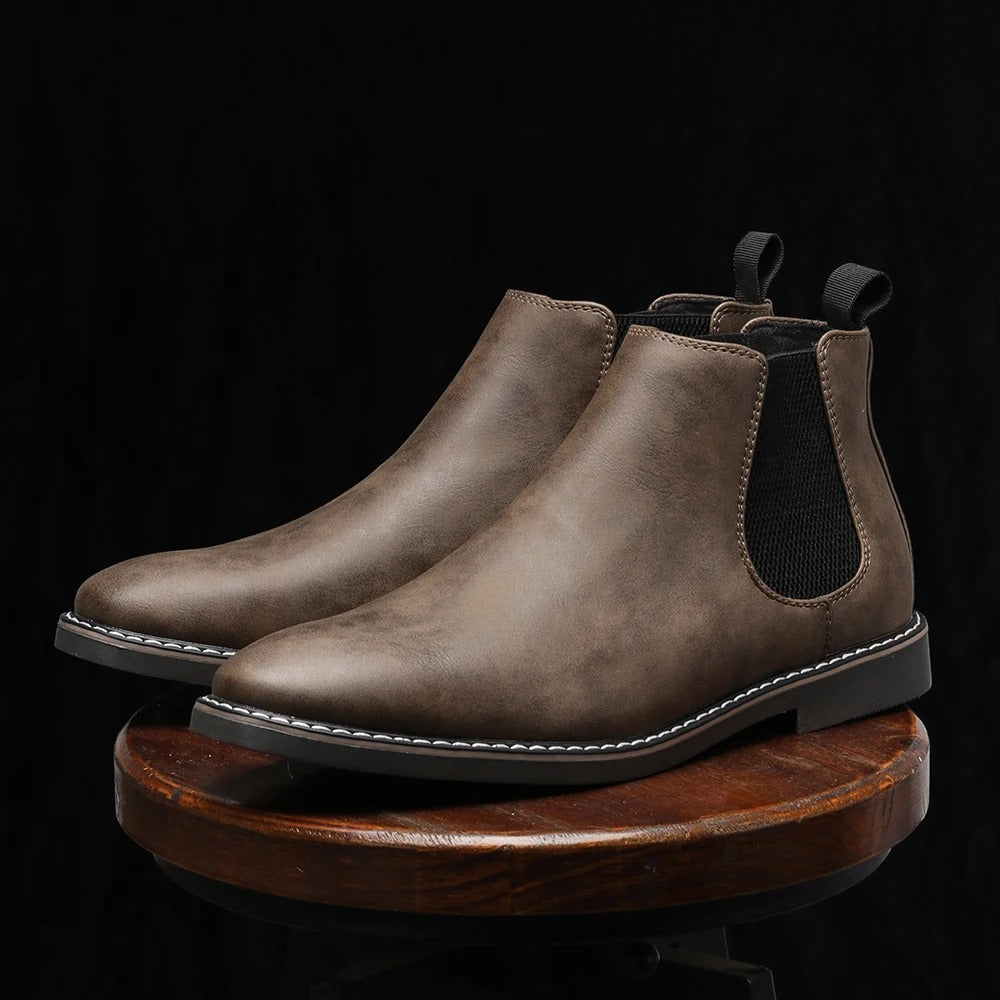 Rosalind | Stylish Premium Leather Chelsea Boots With Elastic Panels