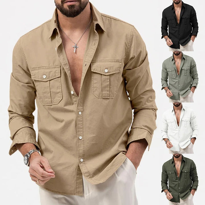 Bennett | Stylish Long Sleeve Button Up Shirt With Dual Chest Pockets