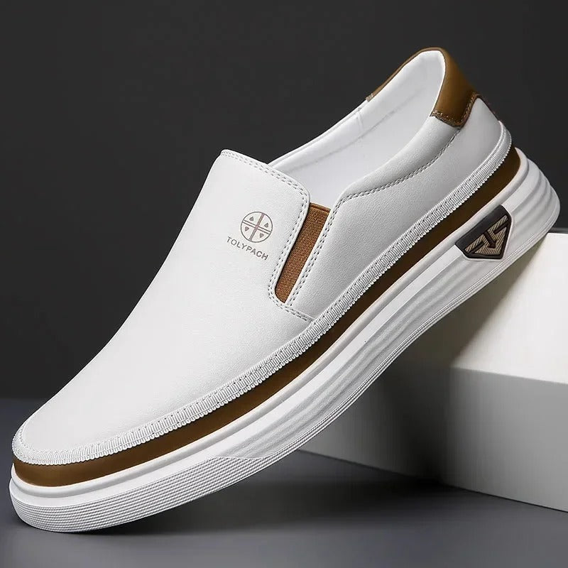 Ethan | Sleek Black Leather Slip-On Loafers For Men