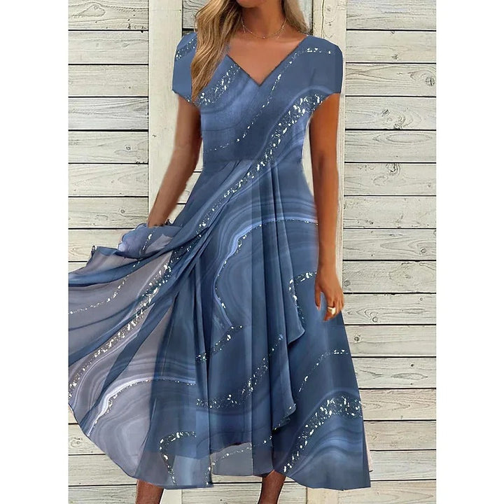 Phoebe | Elegant V-Neck Wrap Midi Dress With Sequin Details