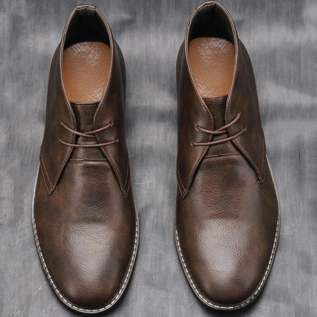 Clayton | Elegant Brown Leather Chukka Desert Boots For Men