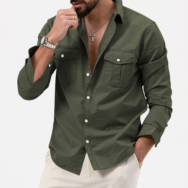 Bennett | Stylish Long Sleeve Button Up Shirt With Dual Chest Pockets