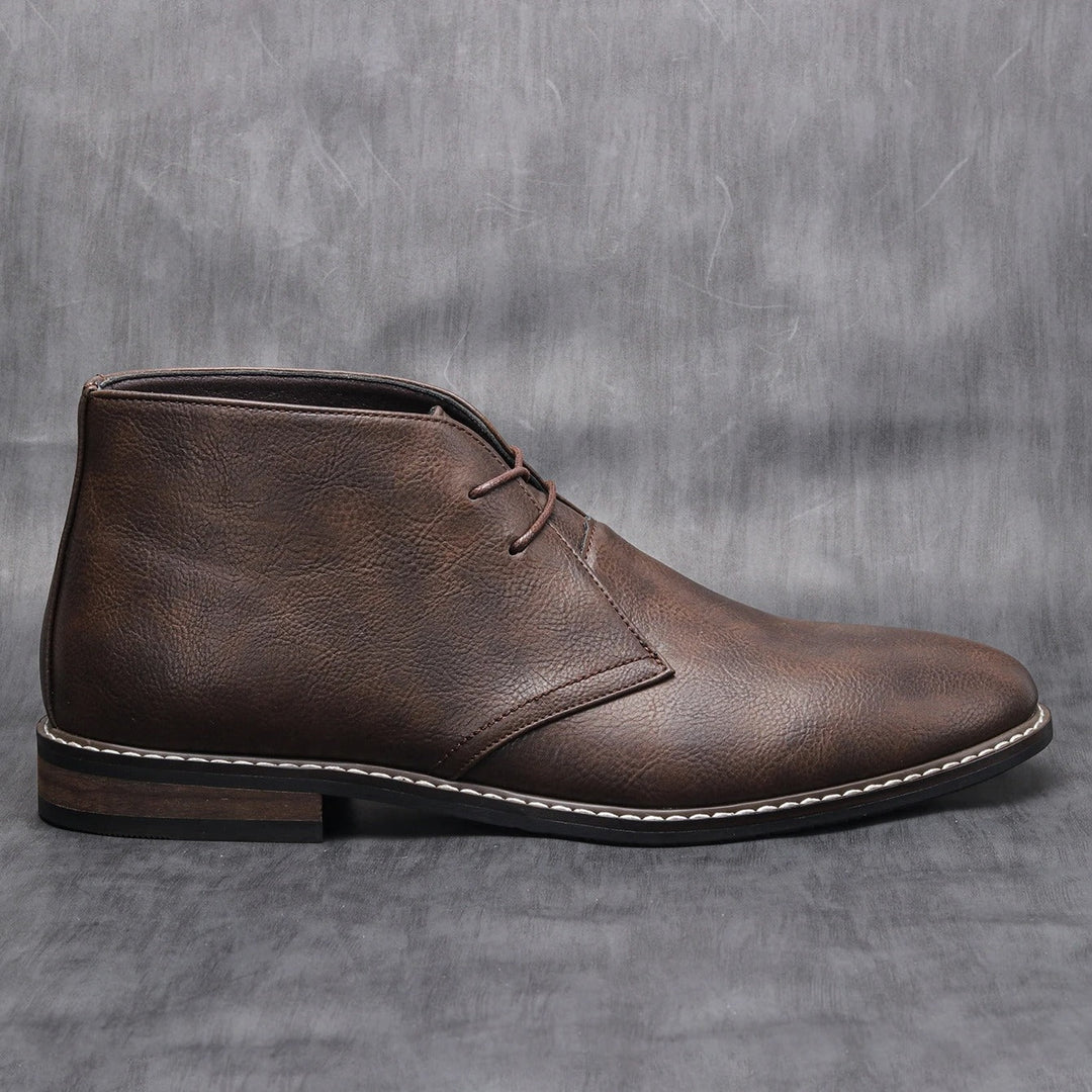 Clayton | Elegant Brown Leather Chukka Desert Boots For Men