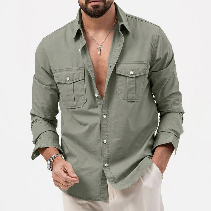 Bennett | Stylish Long Sleeve Button Up Shirt With Dual Chest Pockets