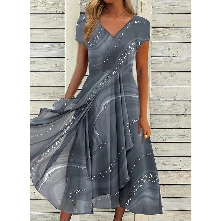 Phoebe | Elegant V-Neck Wrap Midi Dress With Sequin Details