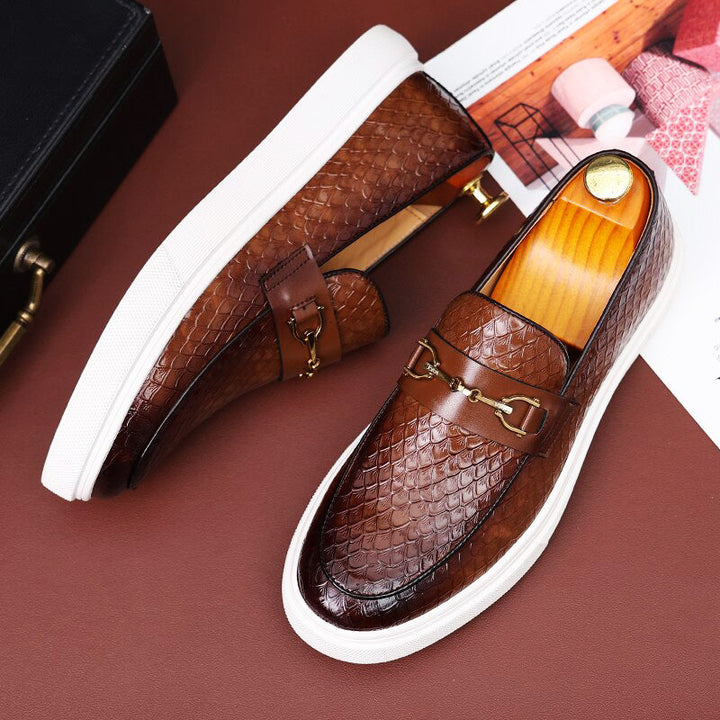 Elyse | Stylish Brown Woven Horsebit Loafers For Men