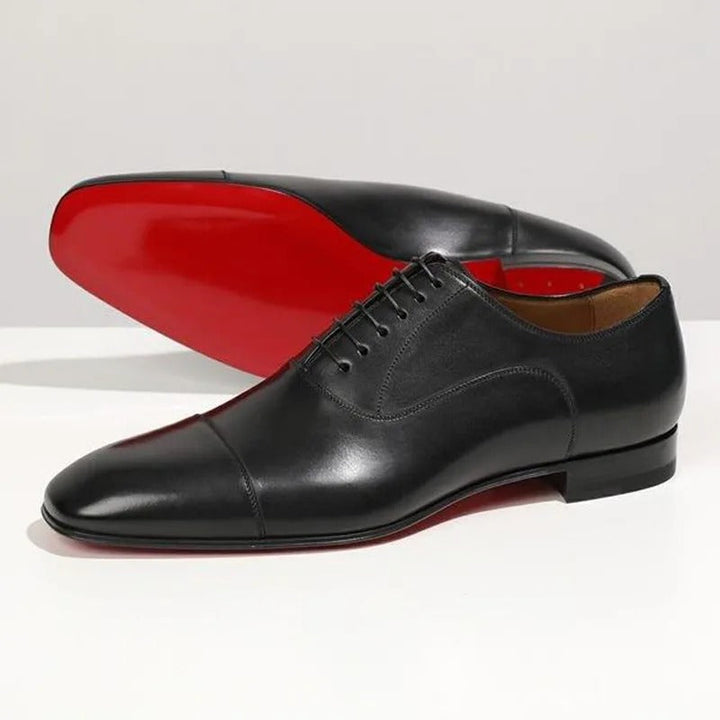 Raphael | Elegant Italian Oxford Dress Shoes With Red Sole