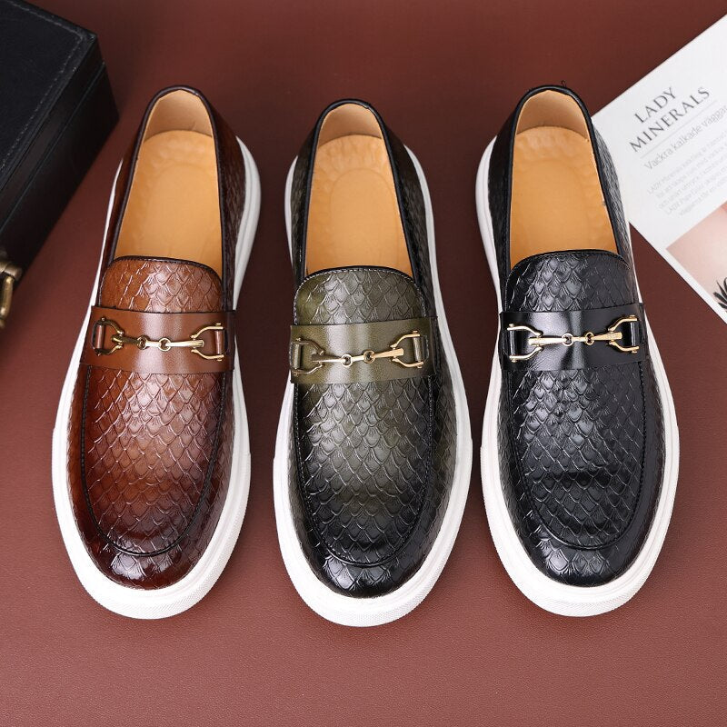Elyse | Stylish Brown Woven Horsebit Loafers For Men