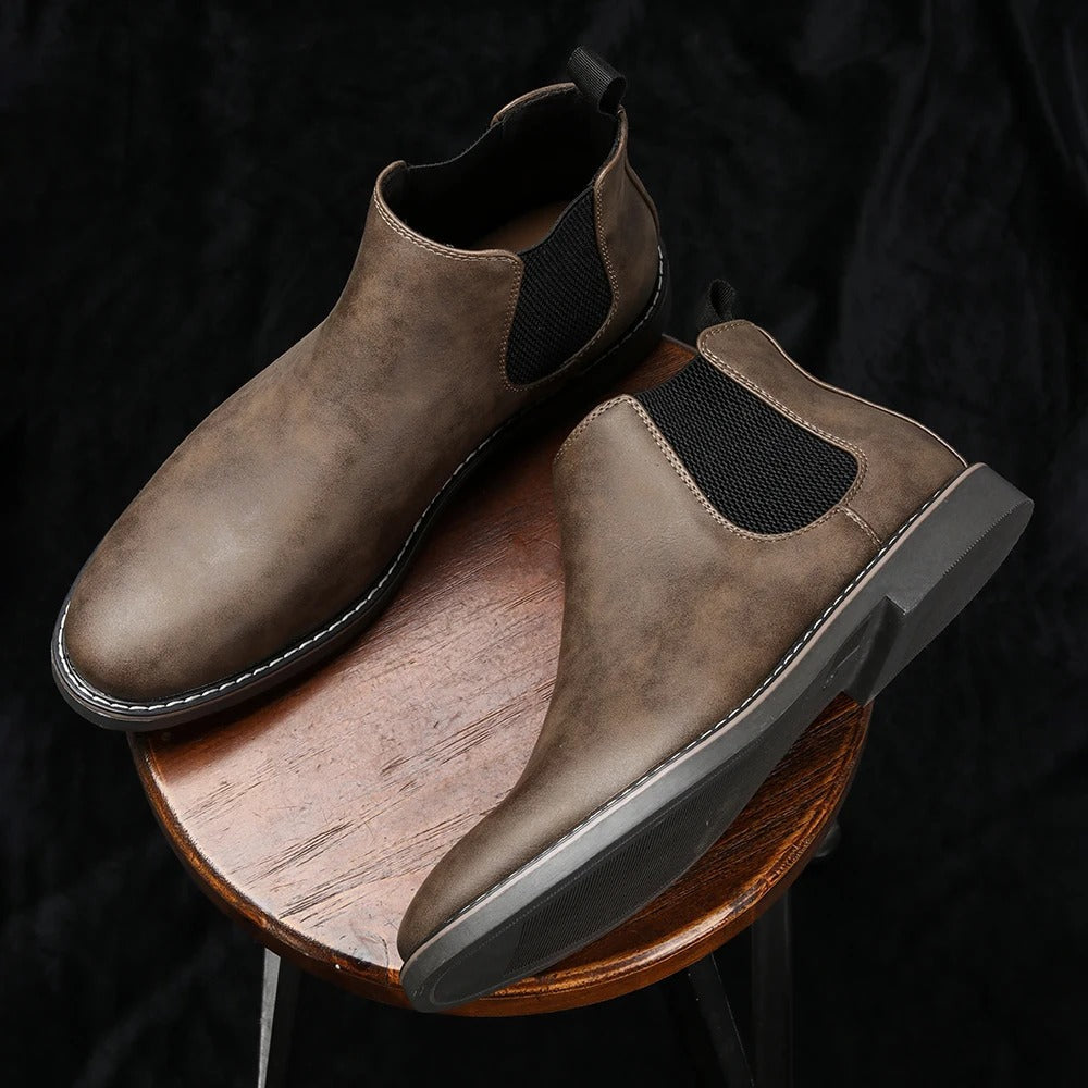 Rosalind | Stylish Premium Leather Chelsea Boots With Elastic Panels