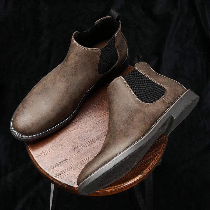 Rosalind | Stylish Premium Leather Chelsea Boots With Elastic Panels