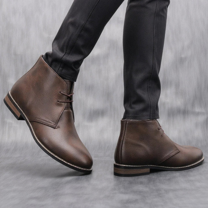 Clayton | Elegant Brown Leather Chukka Desert Boots For Men