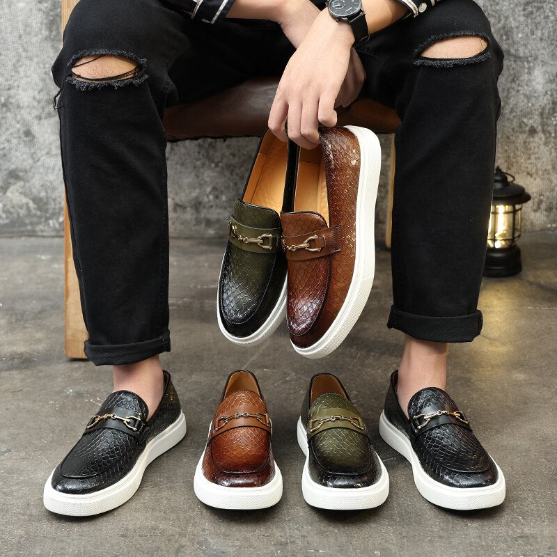 Elyse | Stylish Brown Woven Horsebit Loafers For Men