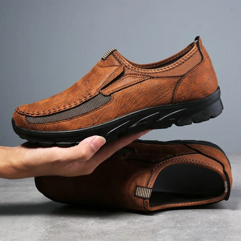Aspen | Stylish Brown Leather Slip-On Loafers For Men