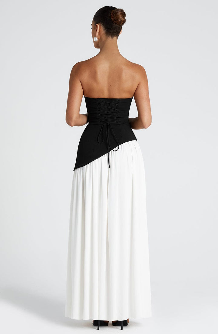 Scarlett | Elegant Halter Neck Two-Tone Maxi Gown