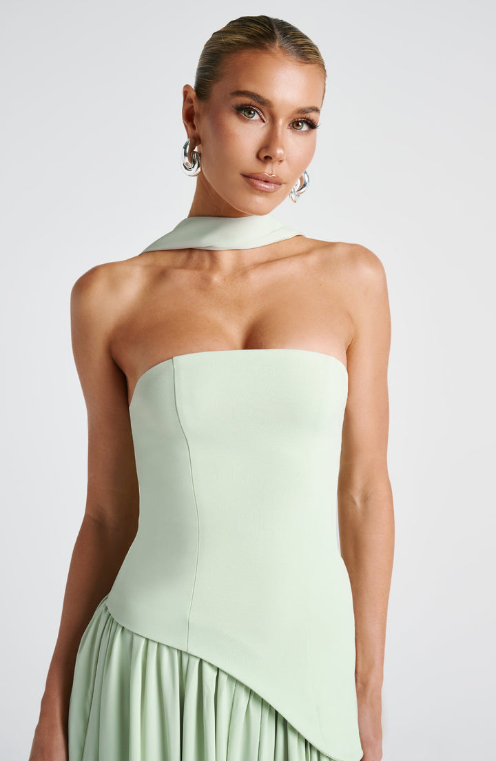 Scarlett | Elegant Halter Neck Two-Tone Maxi Gown
