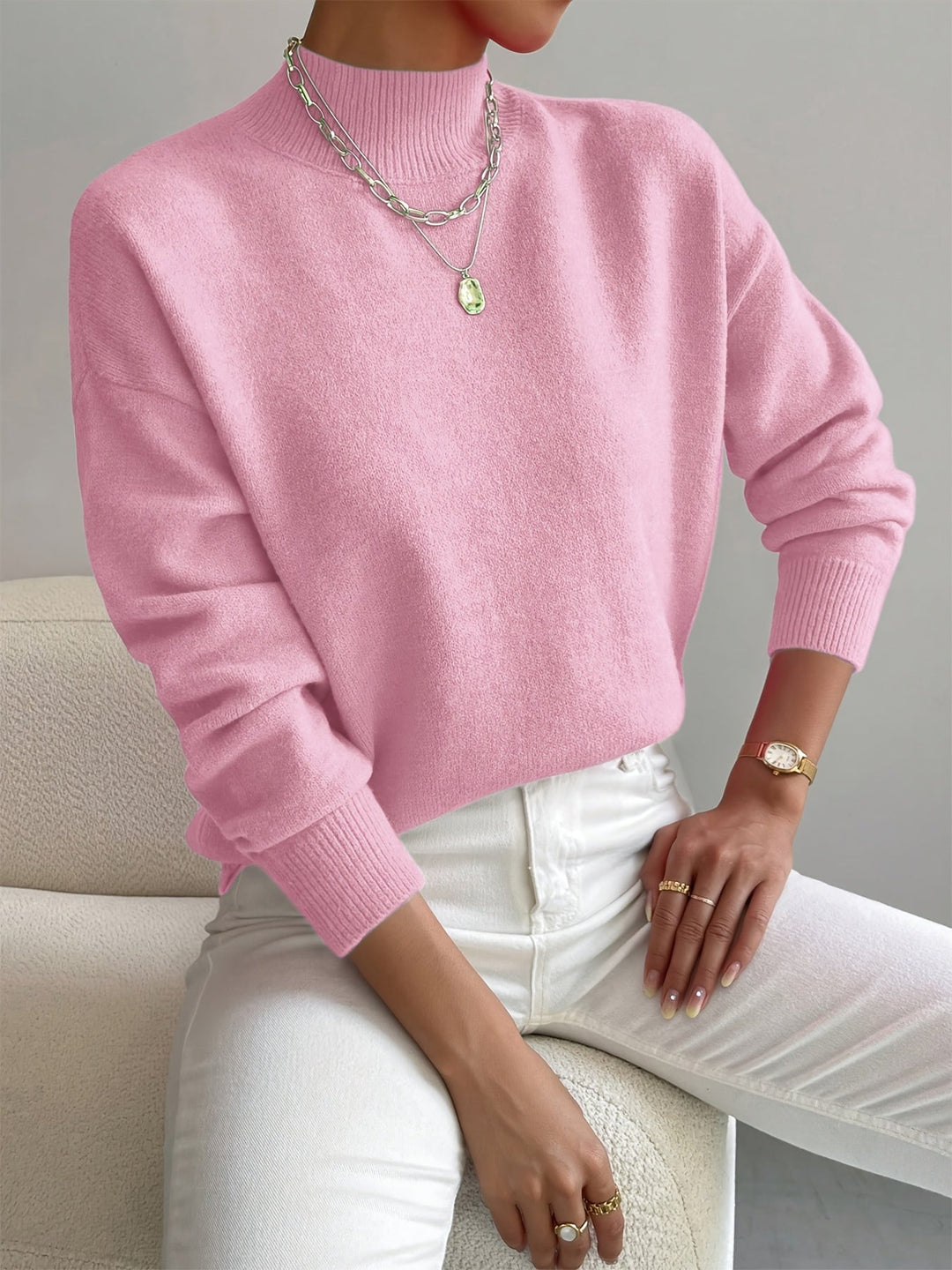 Amelia | Elegant Mock Neck Turtleneck Sweater