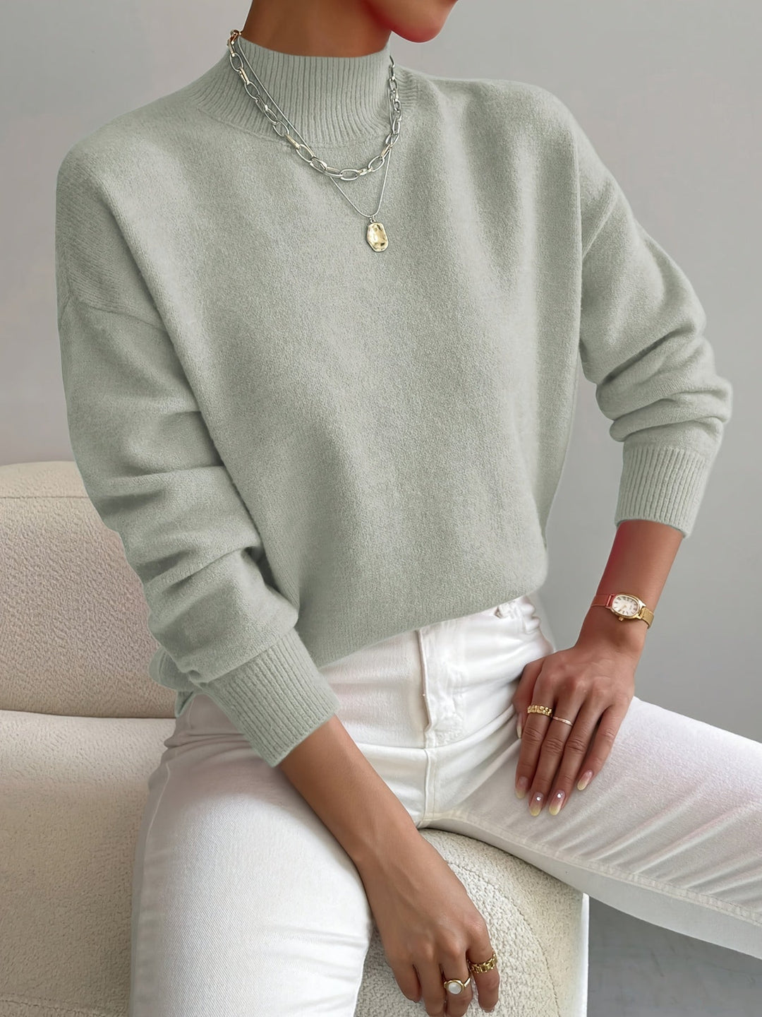 Amelia | Elegant Mock Neck Turtleneck Sweater