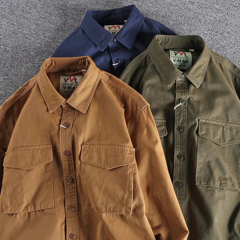 Wren | Stylish Men's Long Sleeve Button-Up Shirt With Chest Pockets