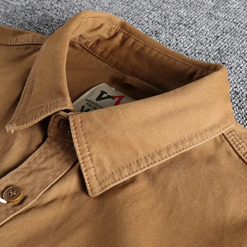 Wren | Stylish Men's Long Sleeve Button-Up Shirt With Chest Pockets