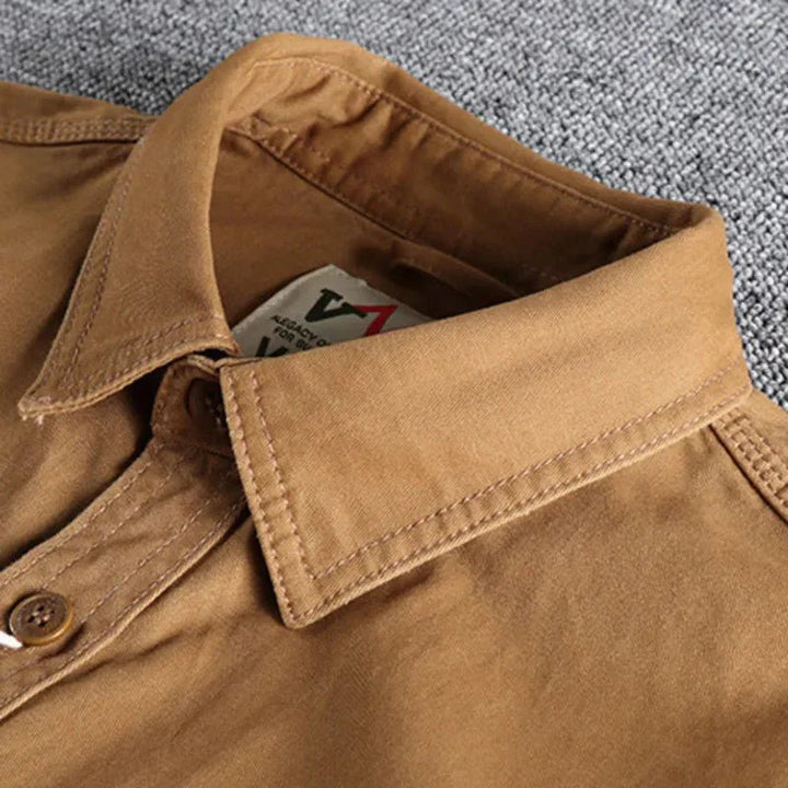 Wren | Stylish Men's Long Sleeve Button-Up Shirt With Chest Pockets