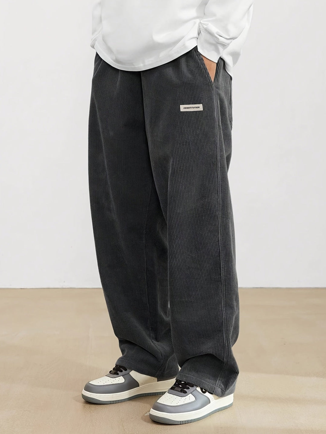 Emil | Stylish Brown Corduroy Wide Leg Pants Men's Casual Trousers