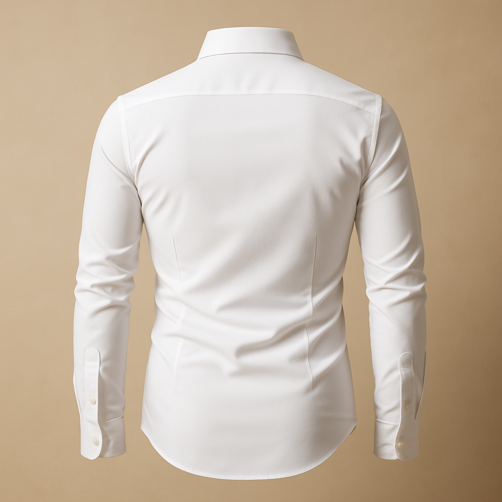Victoria | Elegant Men's White Button Down Shirt With Paisley Trim
