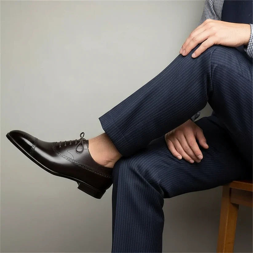 Cordelia | Elegant Oxford Brogue Dress Shoes Men - Wedding Classic