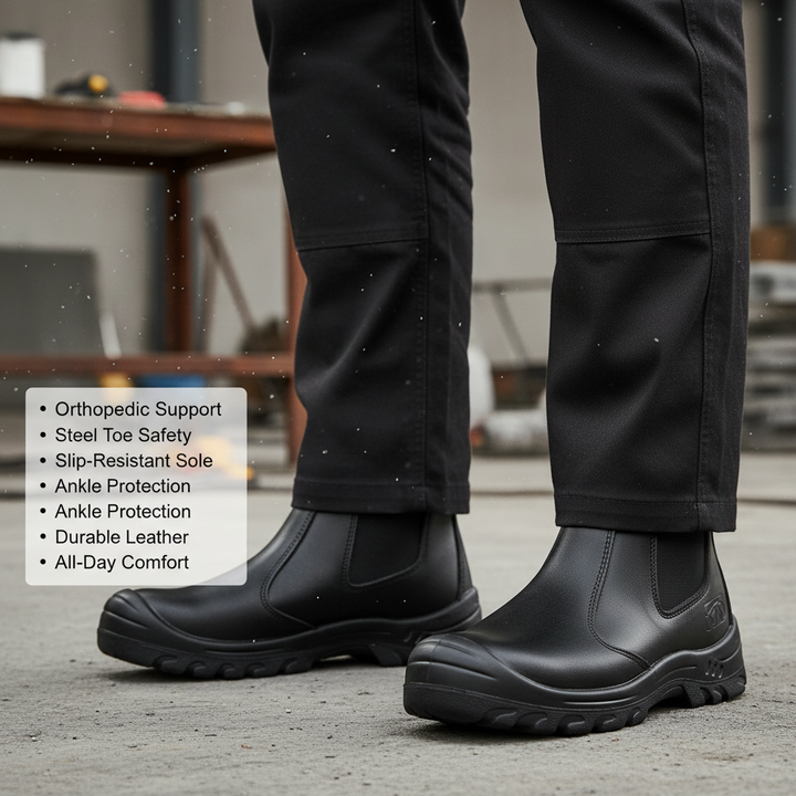Winston | Orthopedic Chelsea Work Boots Men - Steel Toe Safety