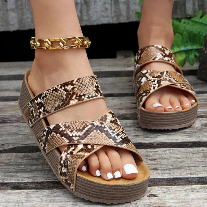 Westcliff | Stylish Brown Platform Sandals With Orthopedic Support