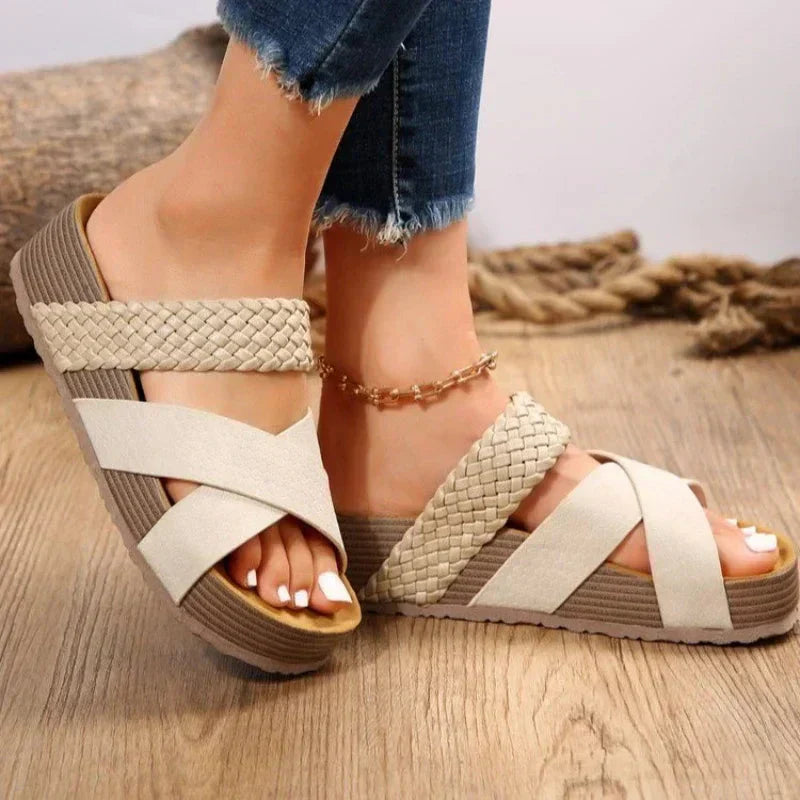 Westcliff | Stylish Brown Platform Sandals With Orthopedic Support