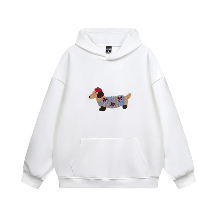 Eliza | Stylish Oversized Dachshund Embroidered Hoodie