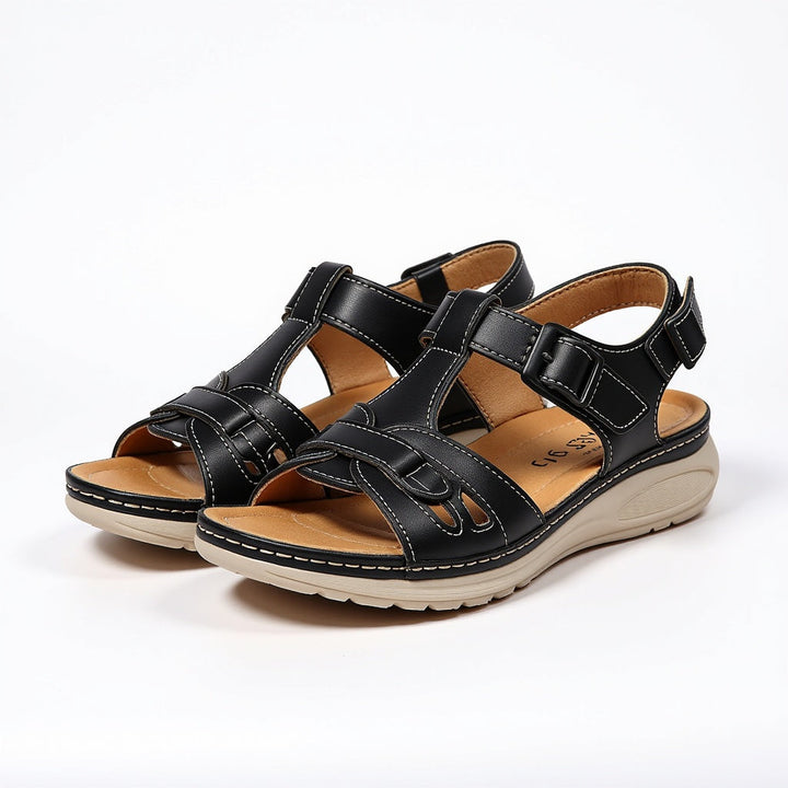 Felicity | Elegant Arch Support Walking Sandals With Buckle Straps