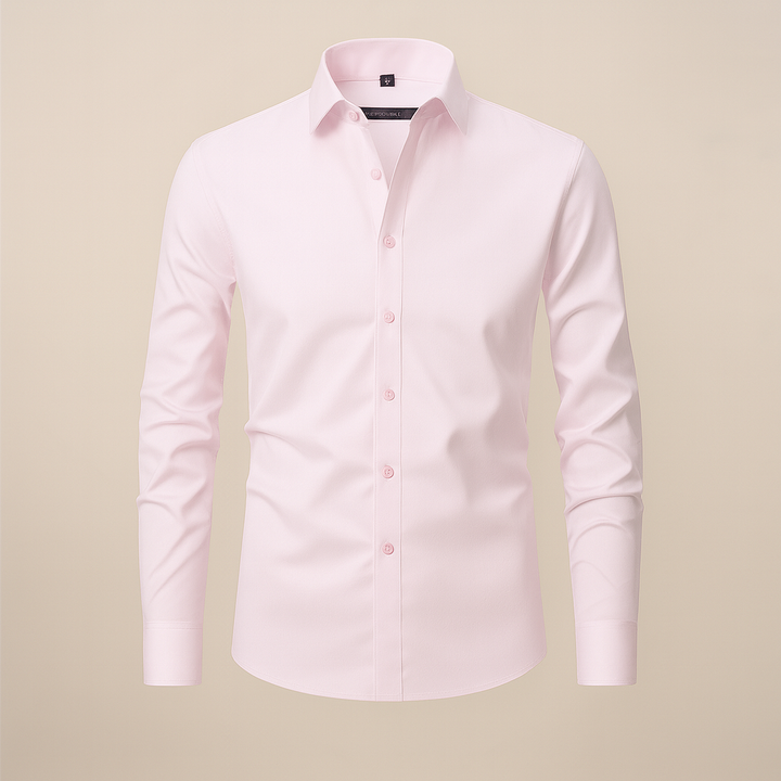 Men’s Long-Sleeved Shirt – Classic Structured Fit with Wrinkle-Free Finish