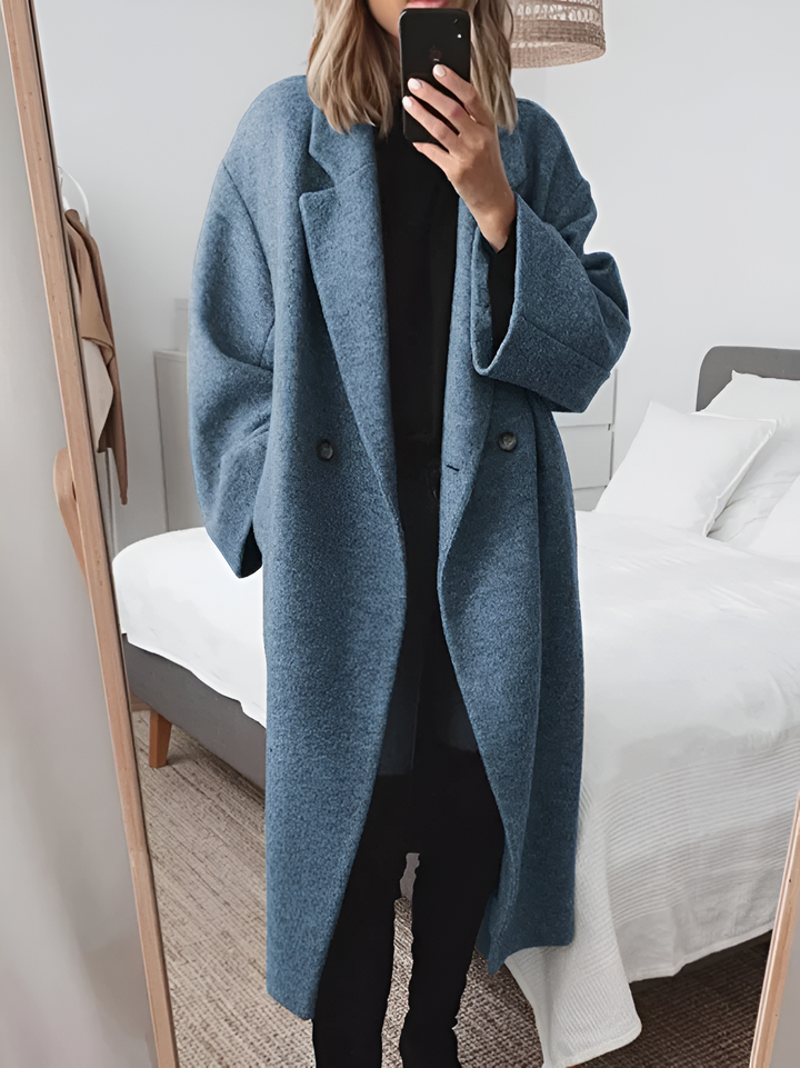 Margot | Elegant Oversized Wool Lapel Maxi Coat