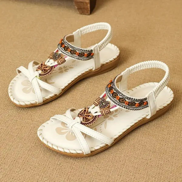 Isadora | Elegant Beaded Bohemian Comfort Sandals