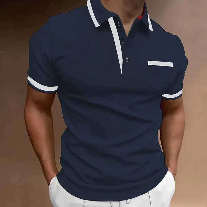 Rosie | Stylish Contrast Trim Fitted Polo Shirt Men