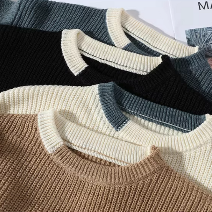 Elodie | Stylish Crew Neck Chunky Knit Sweater