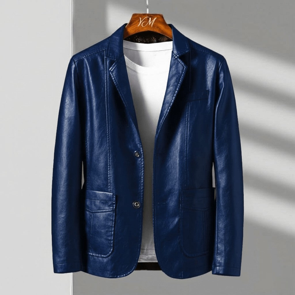 Marco | Stylish Italian Leather Blazer With Tailored Fit