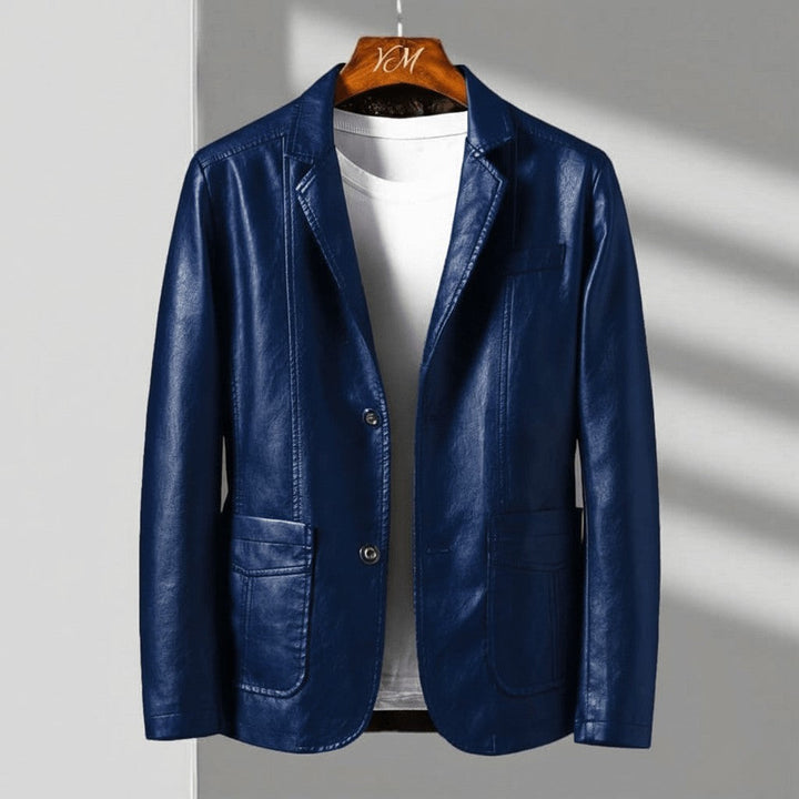 Marco | Stylish Italian Leather Blazer With Tailored Fit