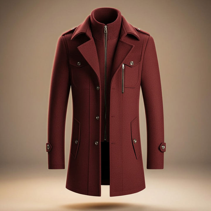Marco | Elegant Virgin Wool Overcoat With Structured Collar