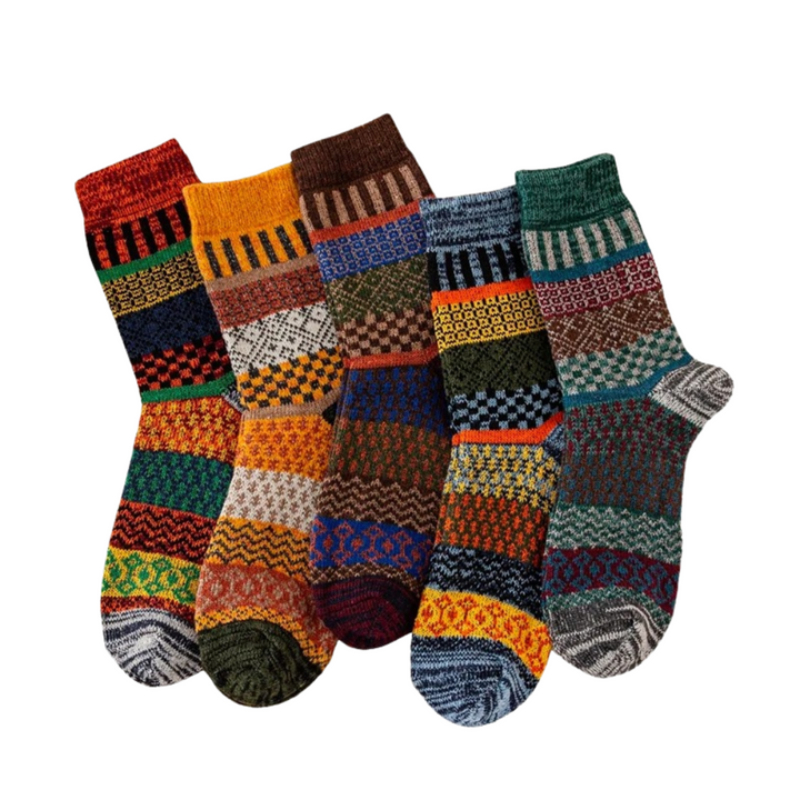 Fiona | Stylish Vintage Woolen Men's Socks With Ethnic Patterns