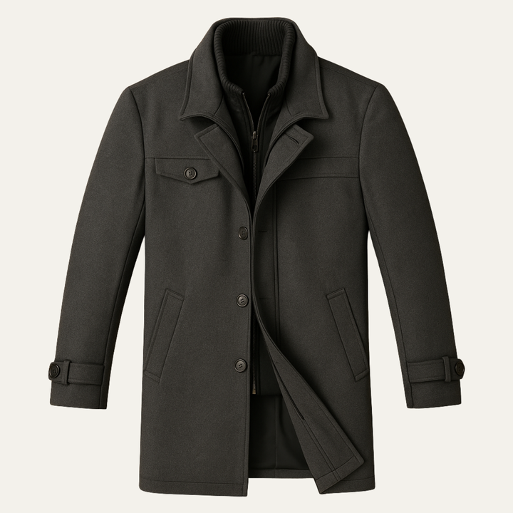 Margot | Stylish Men's Wool Blend Smart Coat With Button Closure