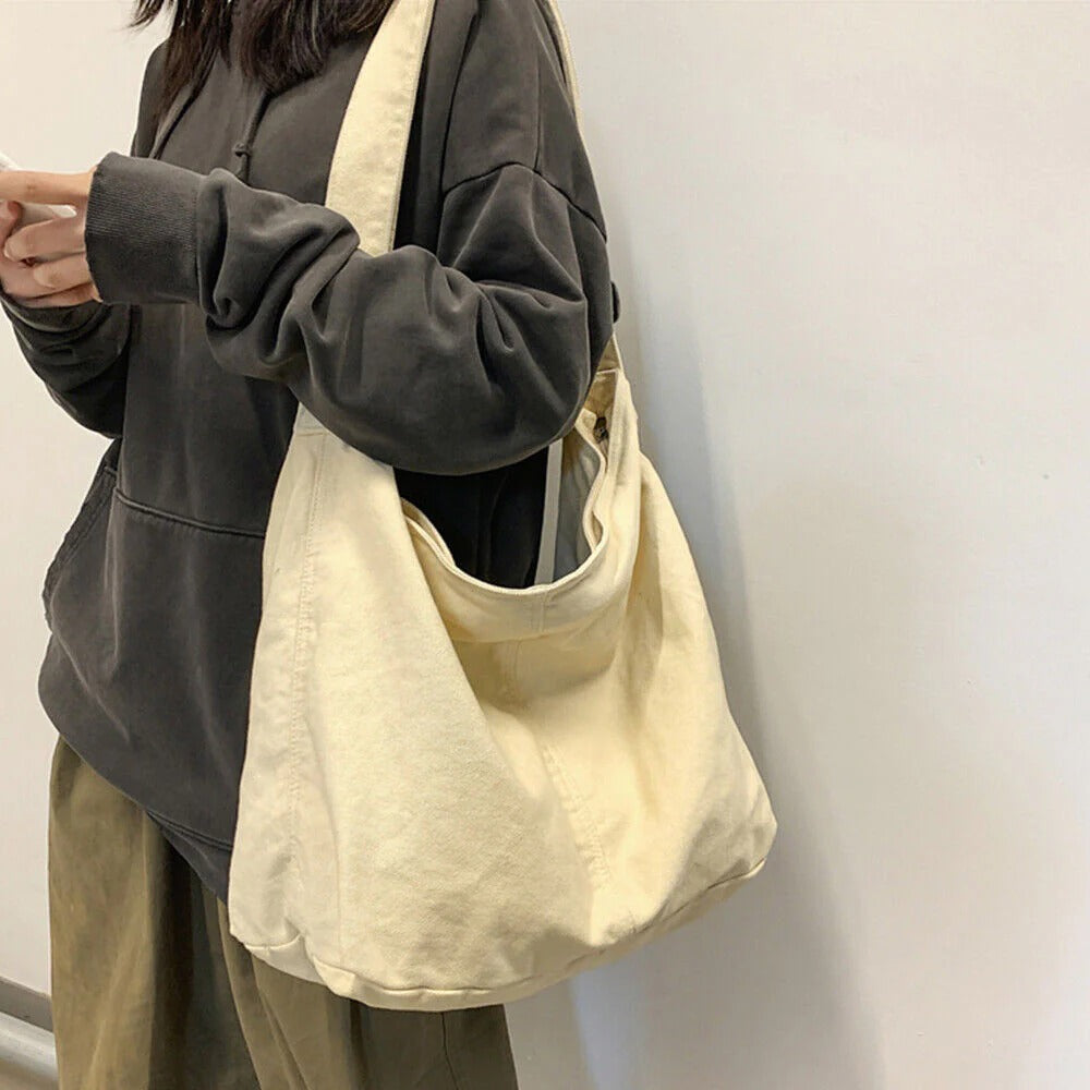 Nora | Chic Canvas Shoulder Bag Large Everyday Tote With Crossbody Strap